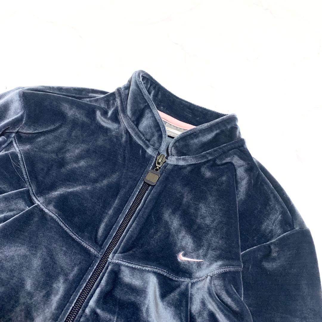 NIKE ナイキ セットアップ ジャージ ベロア ネイビー ピンク S