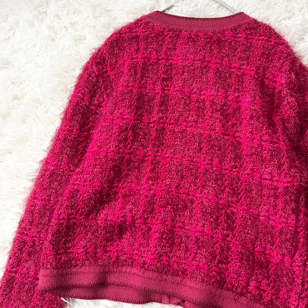 新品タグ付き　定価約4万　ピンキーアンドダイアン　ツイードカーディガン　レッド