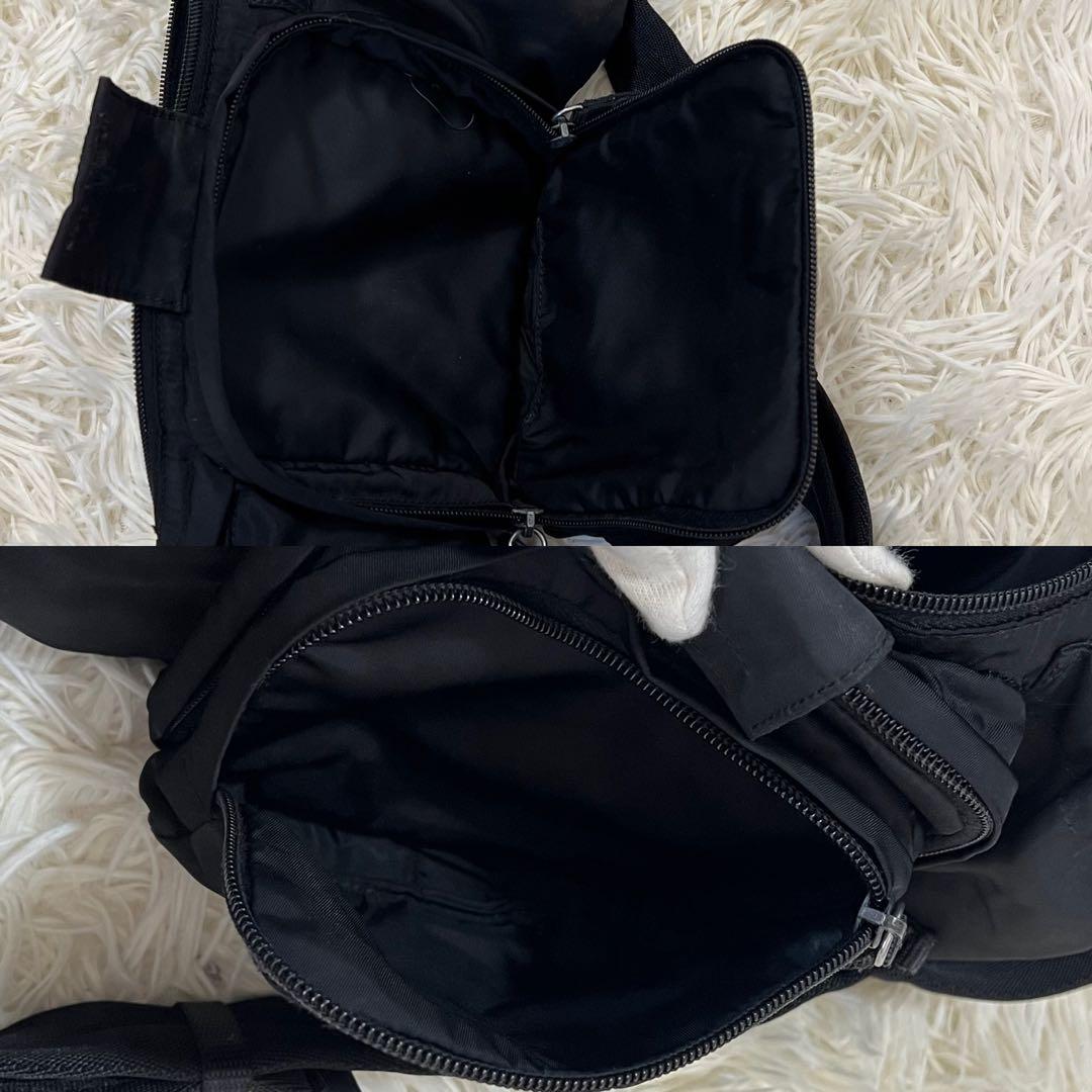 【極美品】プラダ ボディバック クロスボディ 三角ロゴ 黒 ナイロン 斜め掛け