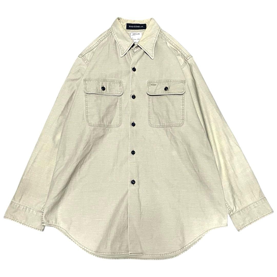 【名作】マディソンブルー　ハンプトン　バックサテンシャツ　B刺繍　オーバーサイズ