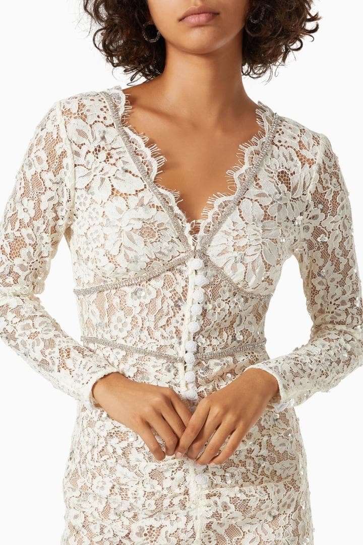 C*Y様 セルフポートレイト ワンピース レース クリーム UK8 未使用 結婚