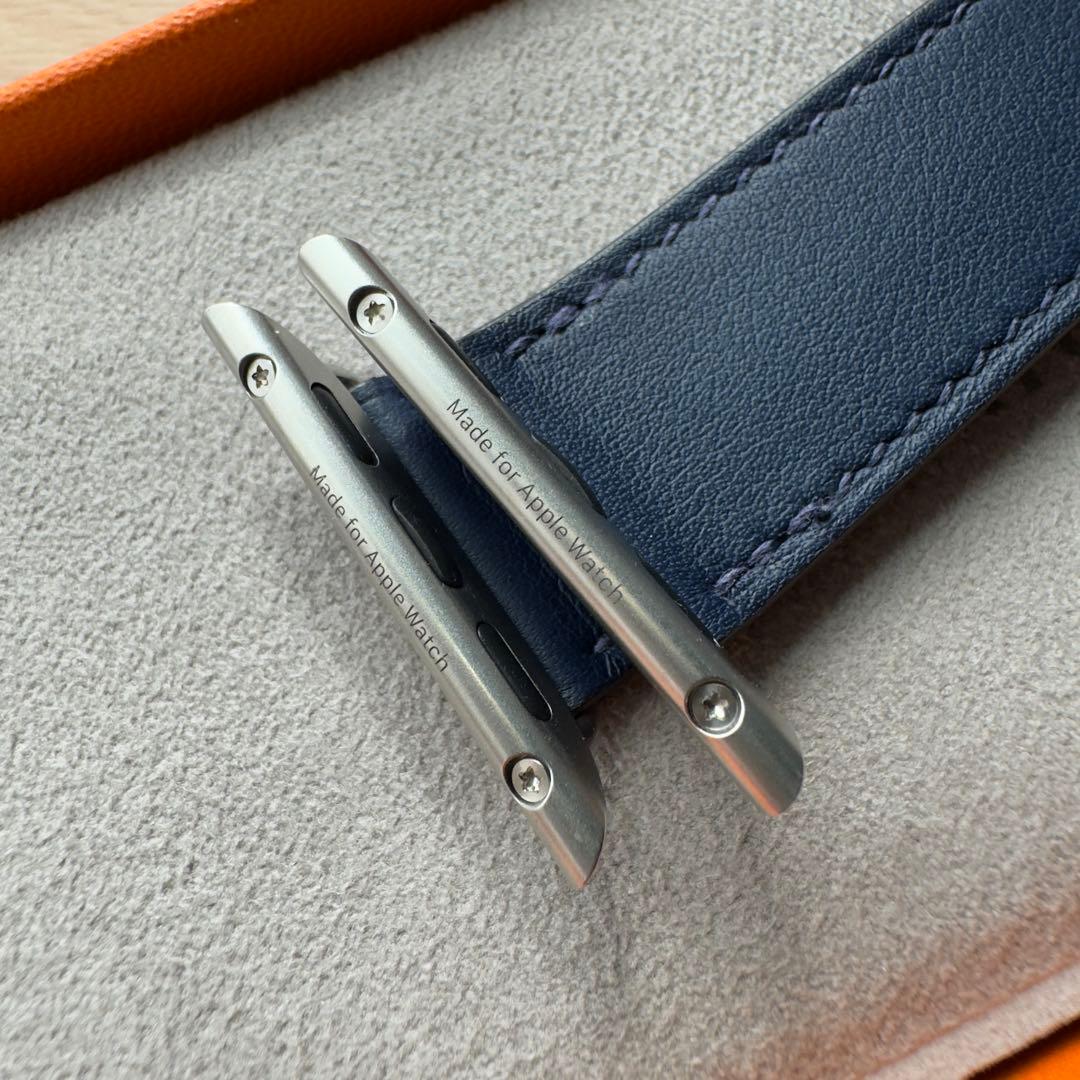 2027 Apple Watch エルメス　ネイビー　HERMES レザー