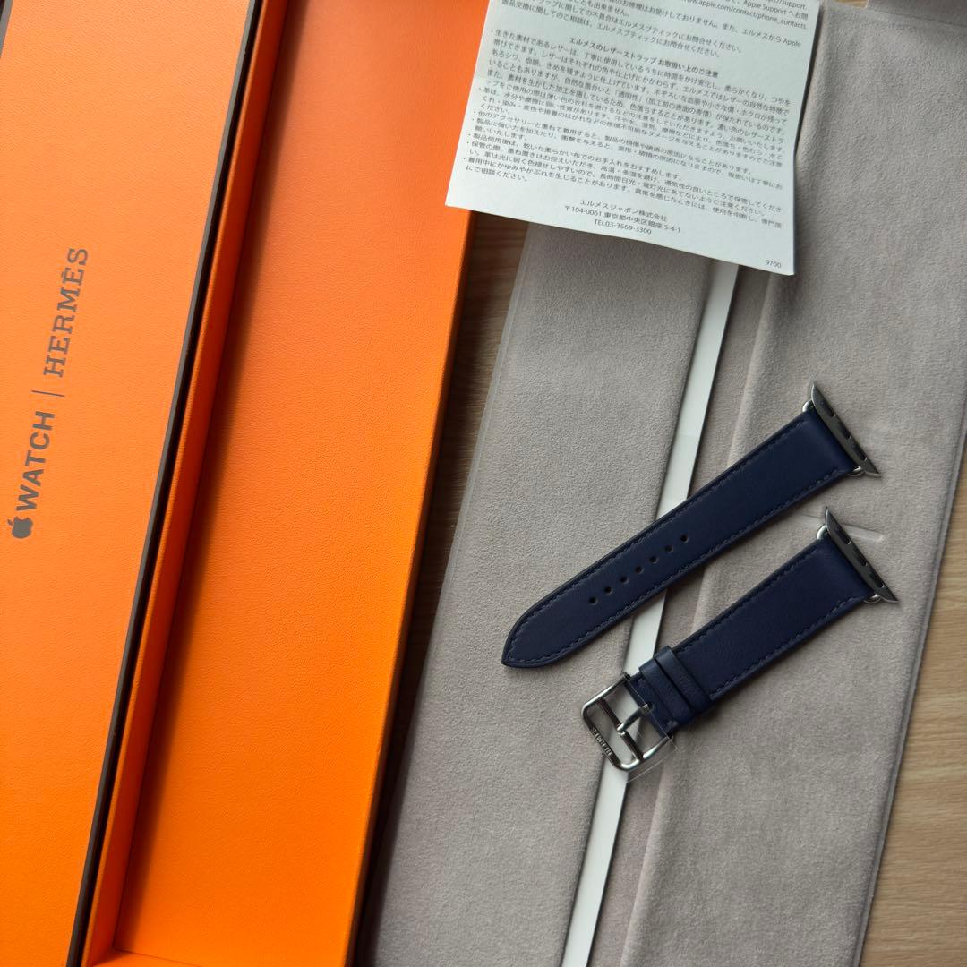 2027 Apple Watch エルメス　ネイビー　HERMES レザー