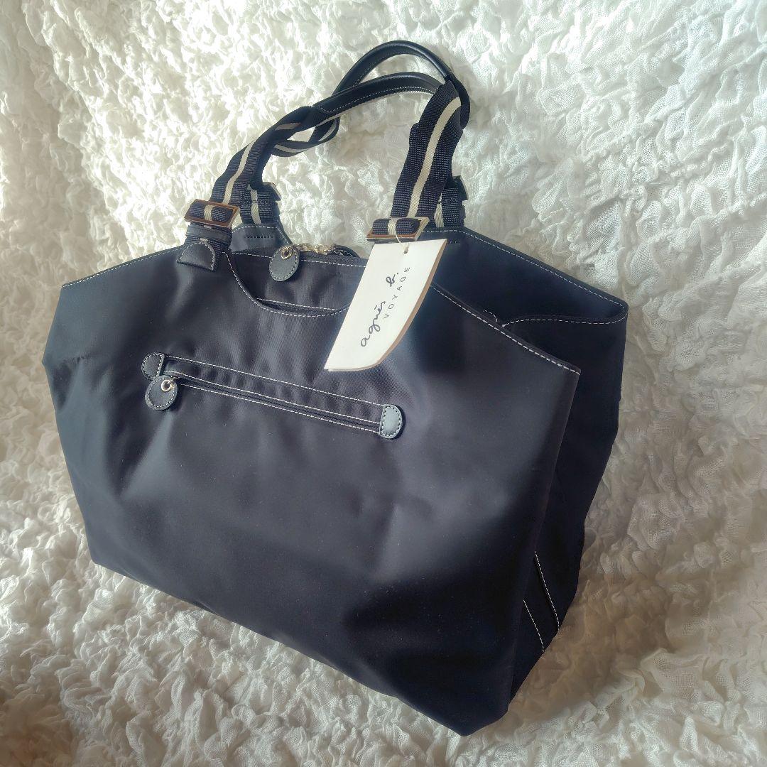 美品　アニエスベー　ハンドバッグ　大きめ　A4収納可　ナイロンバッグ