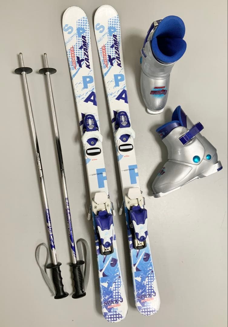 KAZAMA ジュニアスキーセット　板106cm／ブーツ21cm