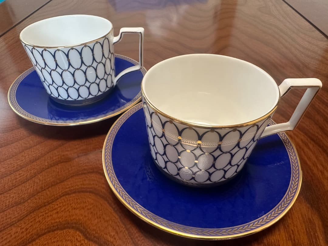 【】 ルネッサンスゴールド ティーカップ＆ソーサーペア（ブルー）