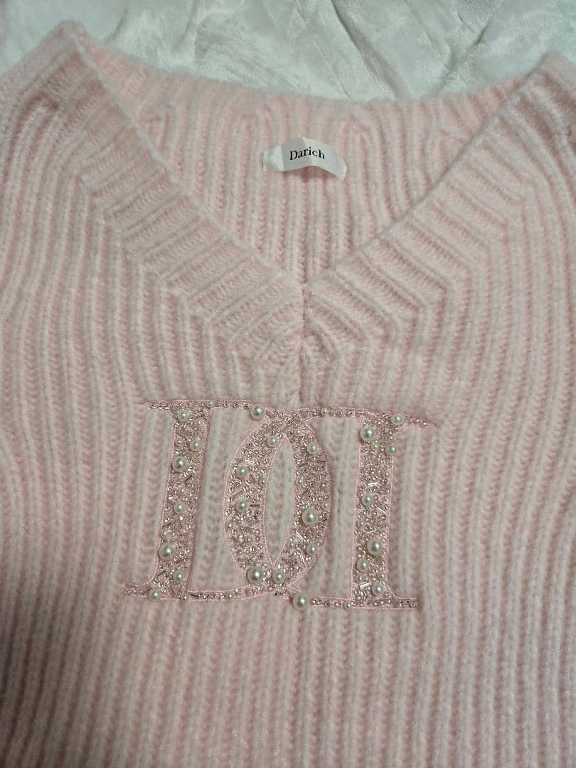 Darich ファンシービーズDDロゴボリュームニットトップス