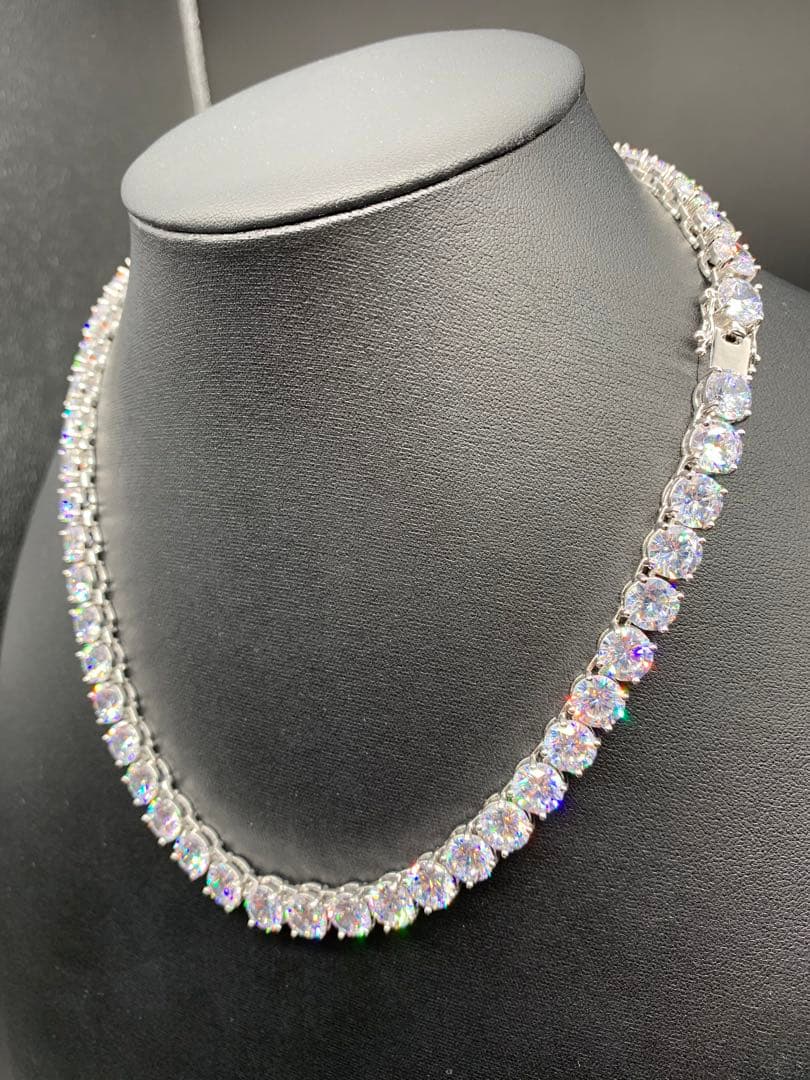 ８㎜！超大粒！ ジルコニア テニスチェーン ブリンブリン シルバー 20インチ