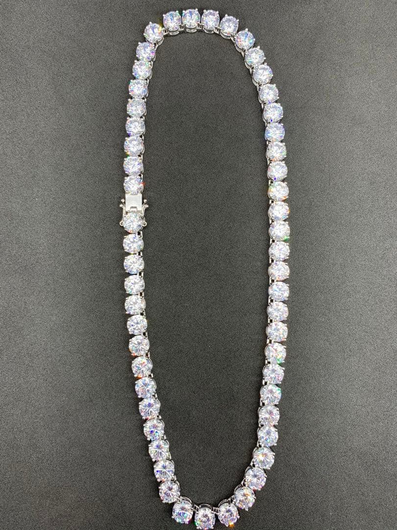 ８㎜！超大粒！ ジルコニア テニスチェーン ブリンブリン シルバー 20インチ