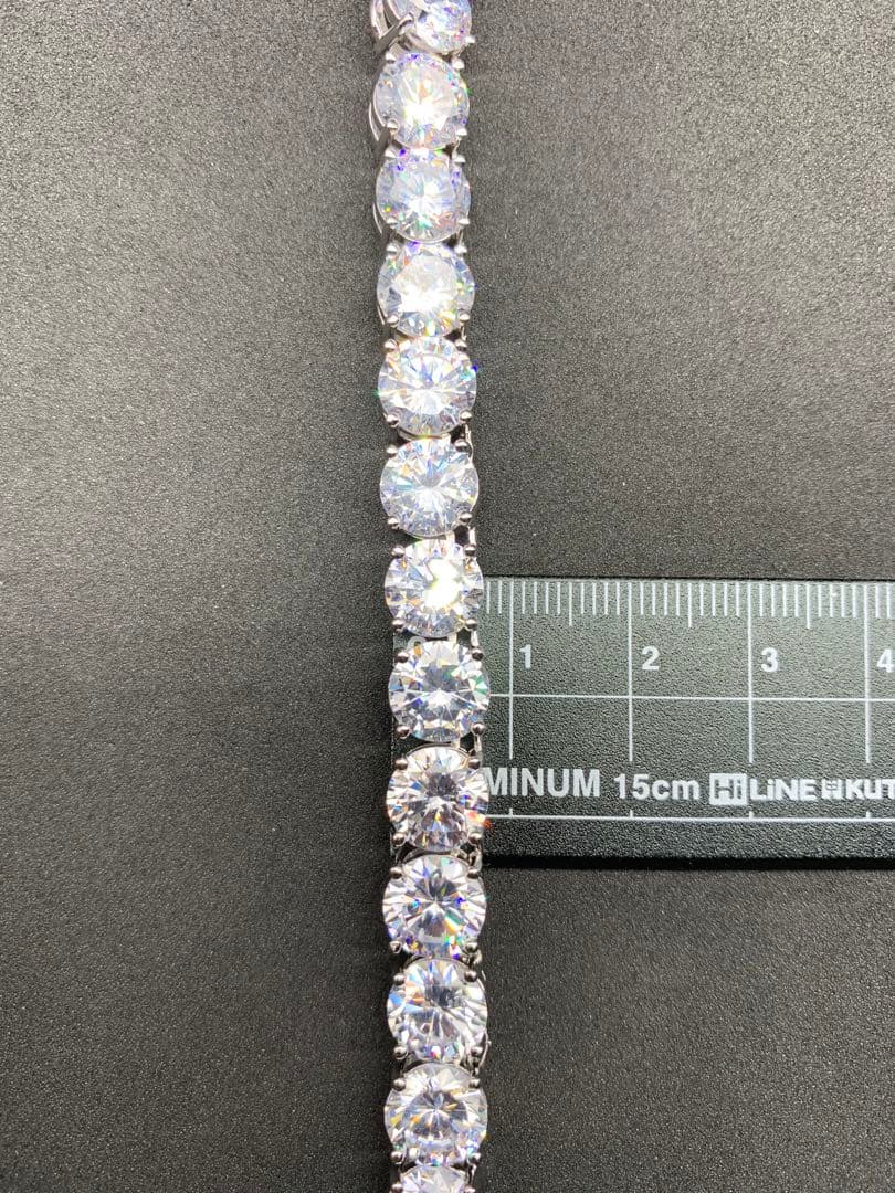 ８㎜！超大粒！ ジルコニア テニスチェーン ブリンブリン シルバー 20インチ