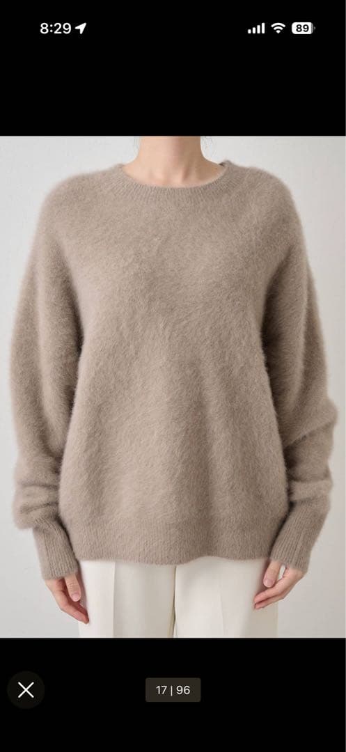 【美品】Whim Gazetteファークルーネックプルオーバー　グレー