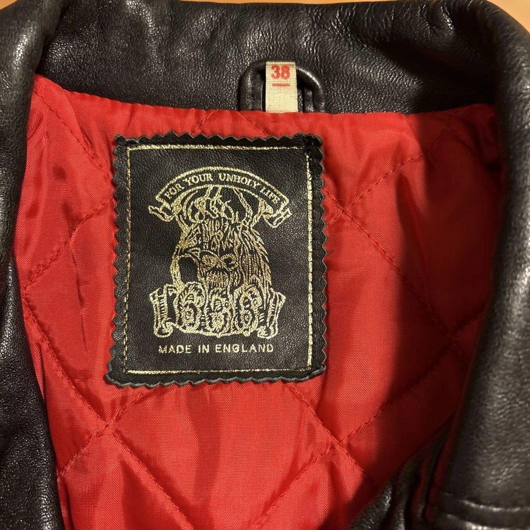 666死神タグ ダブルライダースジャケット