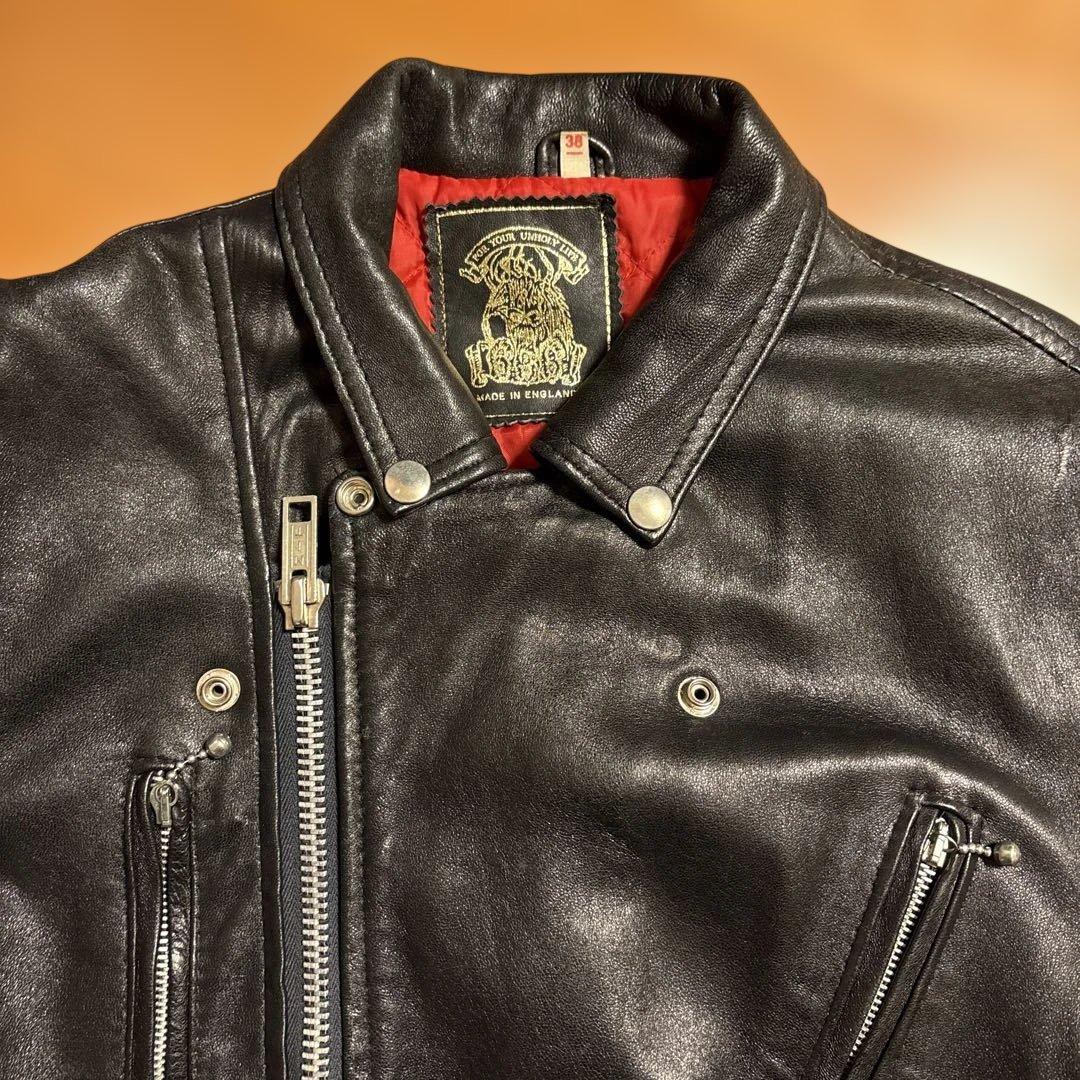 666死神タグ ダブルライダースジャケット