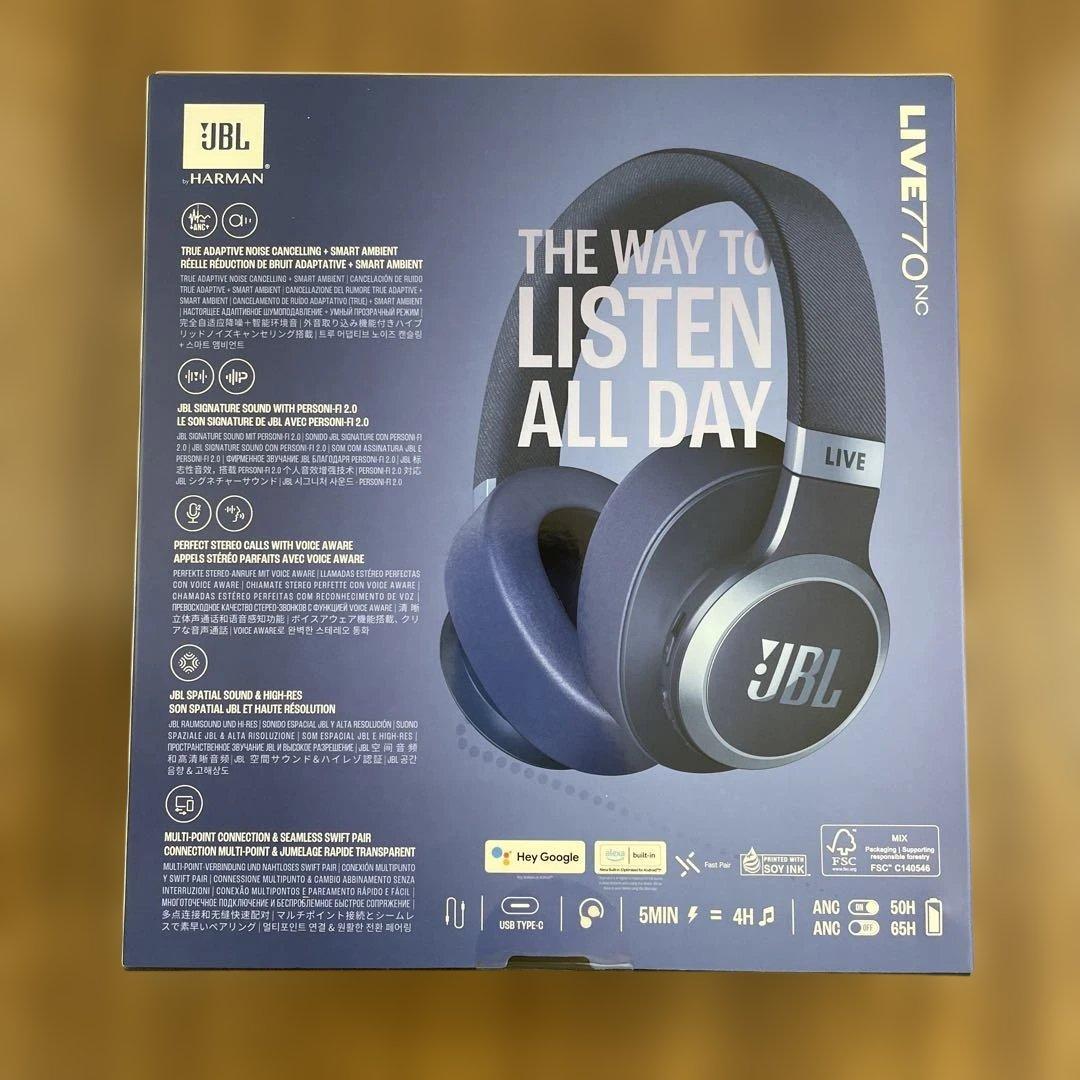 11029新品未開封JBL LIVE 770NC ワイヤレスヘッドホン ブルー