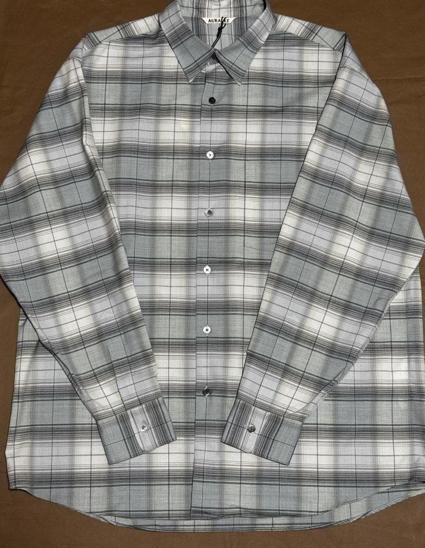 トップス AURALEE SUPER LIGHT WOOL CHECK SHIRT 5