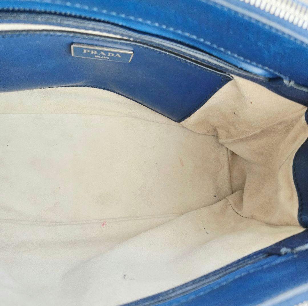 ⭐PRADA⭐ プラダ ガレリア ハンドバッグ ネイビー レザー クロシェット