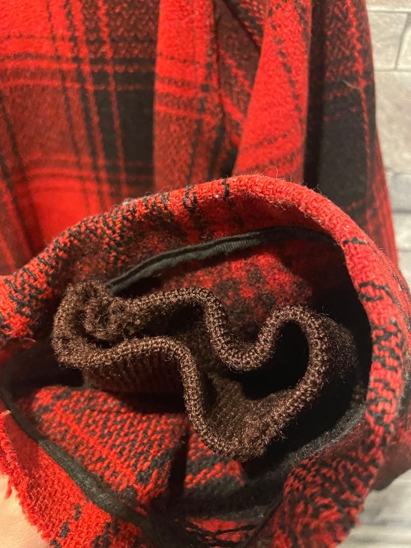 60s〜70s ウールハンティングジャケット　赤黒　vintage