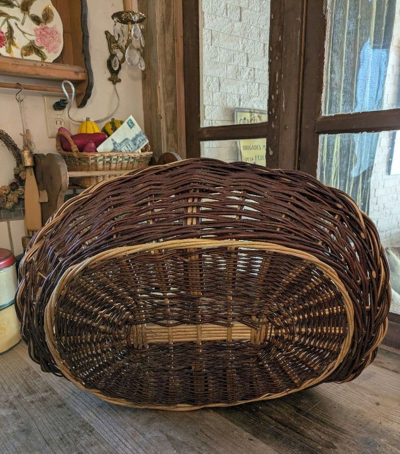 アンティーク　フラワーバスケット　花かご