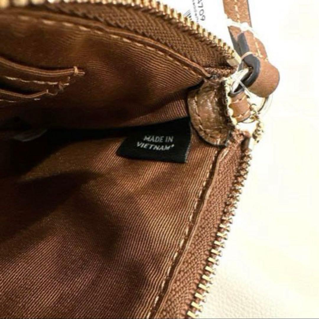 コーチ　シグニチャー【COACH】レザー　リストレット　ポーチ　ムートン　正規品