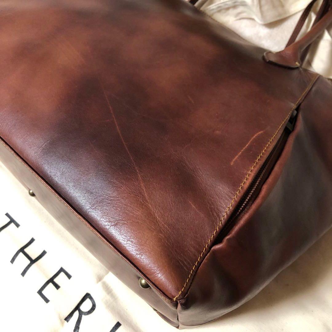 ★Tak Su★マザーハウス　トートバッグ　アンティーク　レザー　A4
