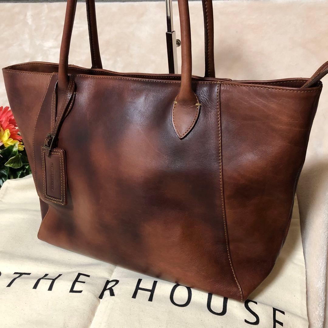 ★Tak Su★マザーハウス　トートバッグ　アンティーク　レザー　A4