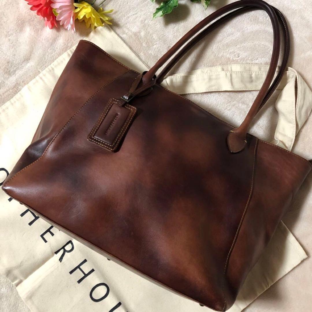 ★Tak Su★マザーハウス　トートバッグ　アンティーク　レザー　A4