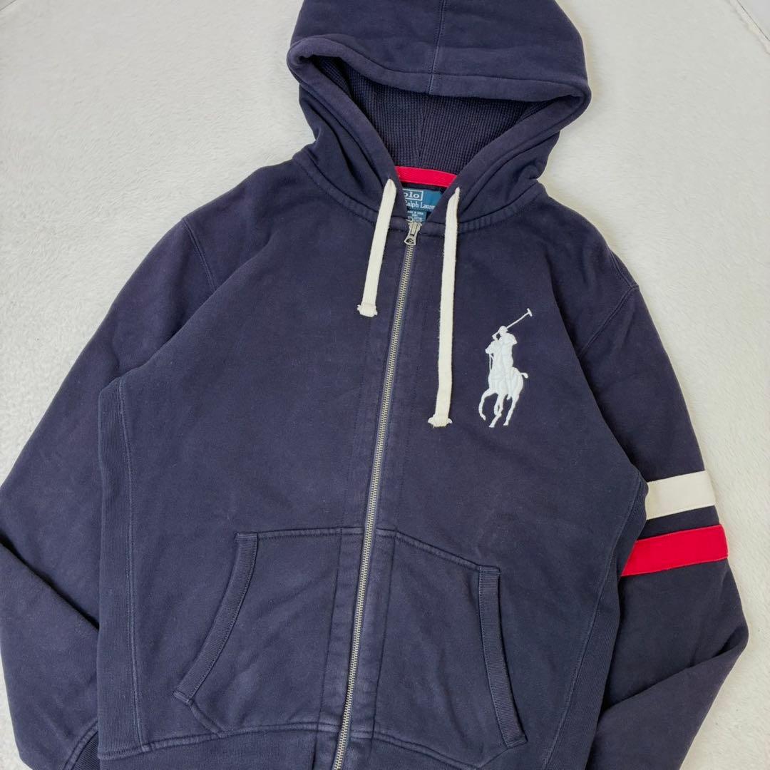 ポロバイラルフローレン　パーカー　ビックポニー　ネイビー　メンズMサイズ　y2k