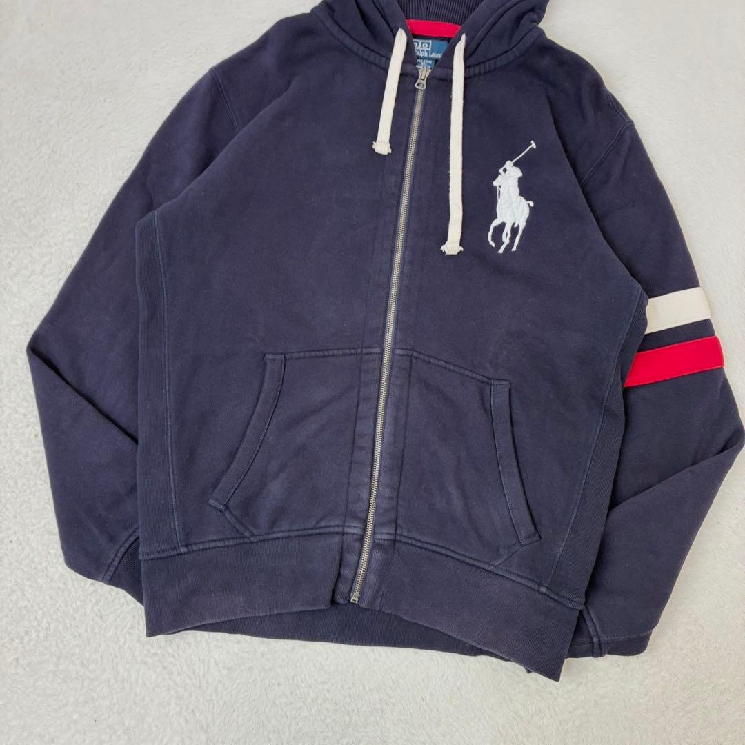 ポロバイラルフローレン　パーカー　ビックポニー　ネイビー　メンズMサイズ　y2k