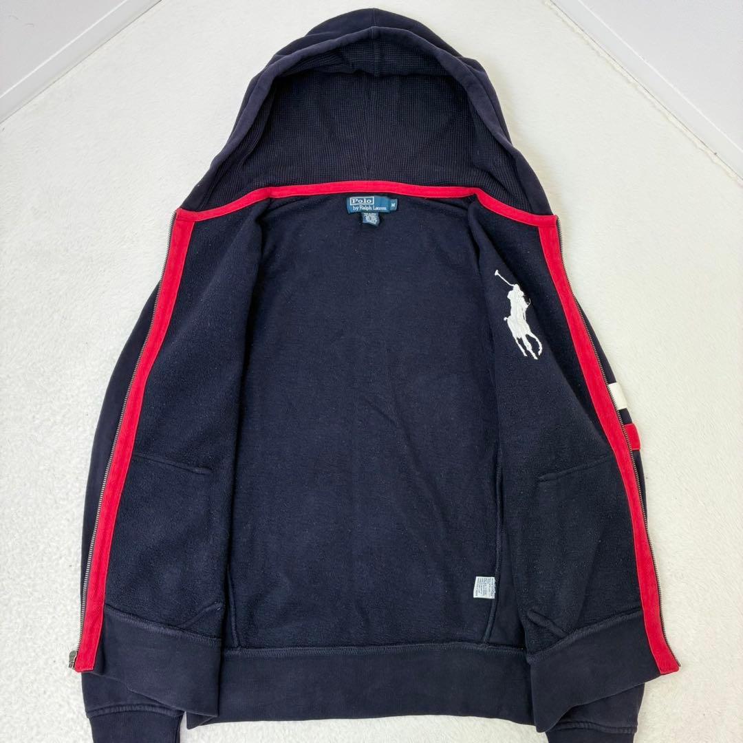 ポロバイラルフローレン　パーカー　ビックポニー　ネイビー　メンズMサイズ　y2k