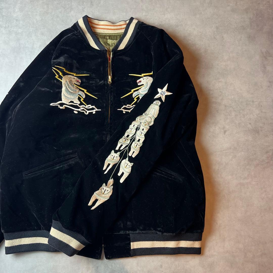 ✅新品　スカジャン　スーベニアジャケット　別珍　ベロア　リバーシブル　両面　M