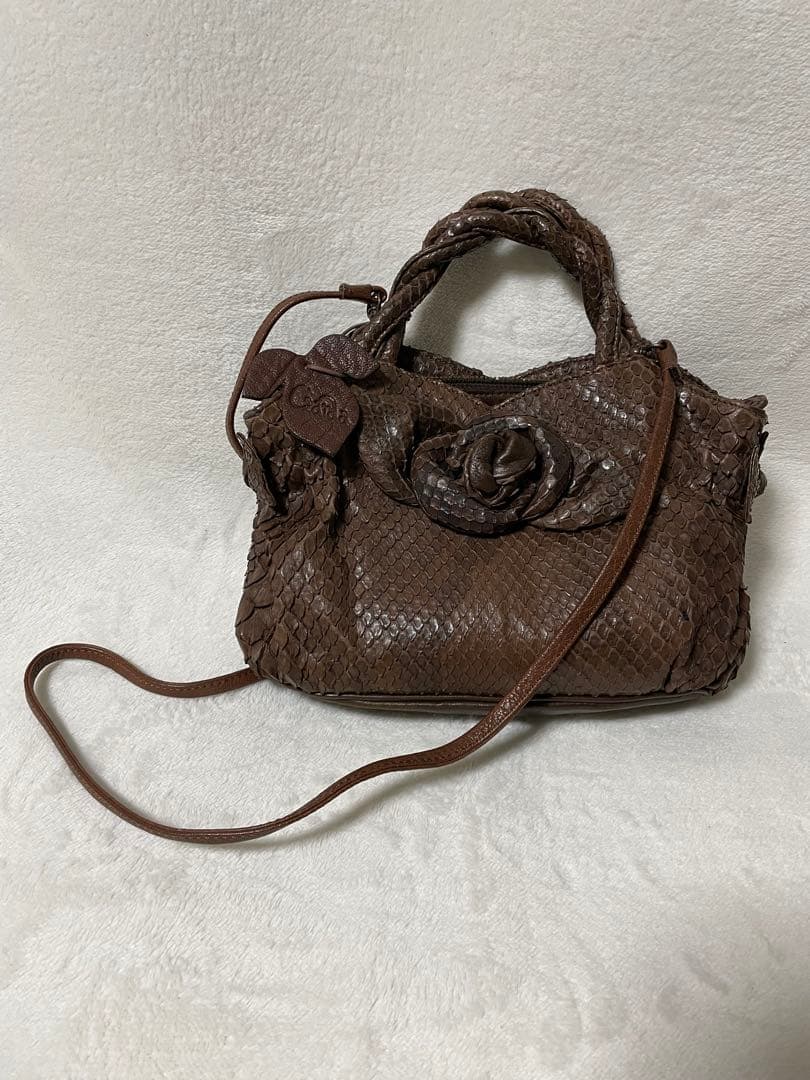 Ibiza イビザ　ヘビ革 ショルダー バンドバック　2way ブラウン