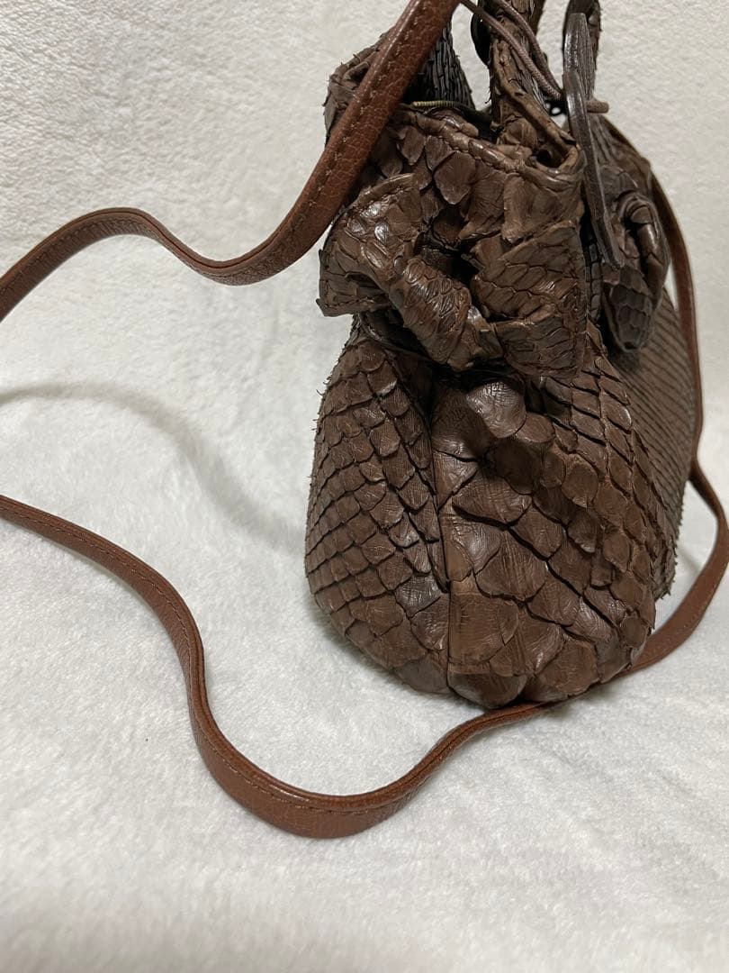 Ibiza イビザ　ヘビ革 ショルダー バンドバック　2way ブラウン