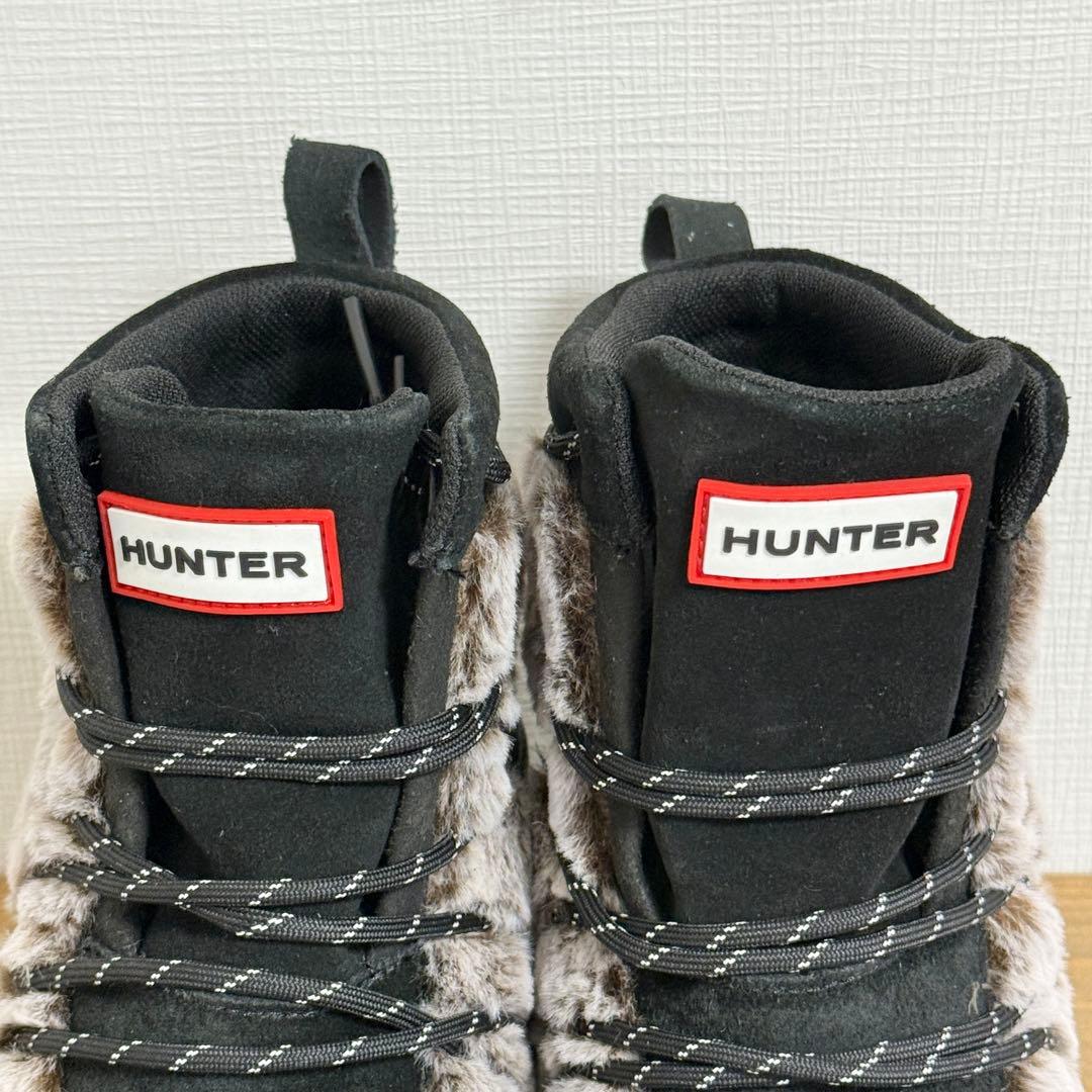 【美品・未使用】HUNTER ハンター レースアップ ヒールブーツ 25cm