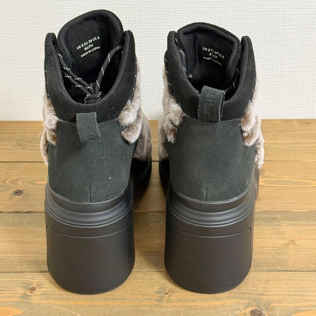 【美品・未使用】HUNTER ハンター レースアップ ヒールブーツ 25cm