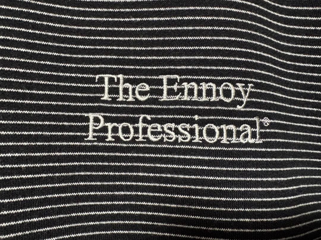 ENNOY ボーダークルーネックスウェット　ブラック