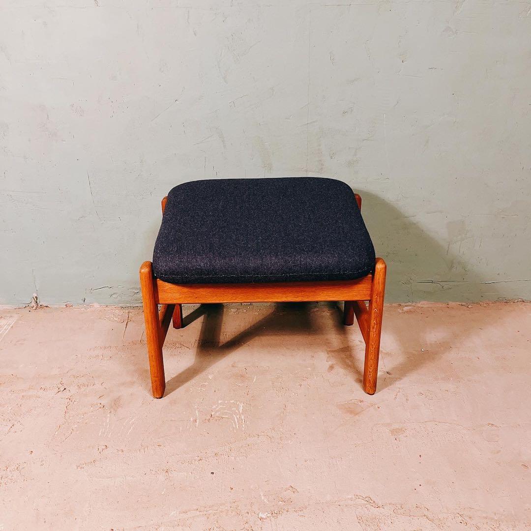 デンマーク　オーク材　Hong Stolenfabrik オットマン　北欧家具