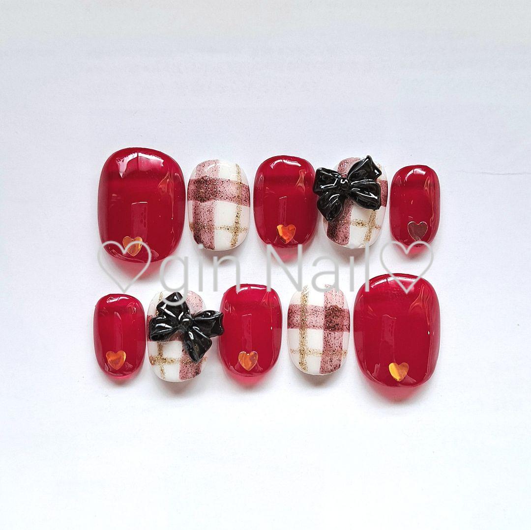 冬物セール❤️あめとSHOP❤️　ネイルチップ　チークネイル　ワンホン