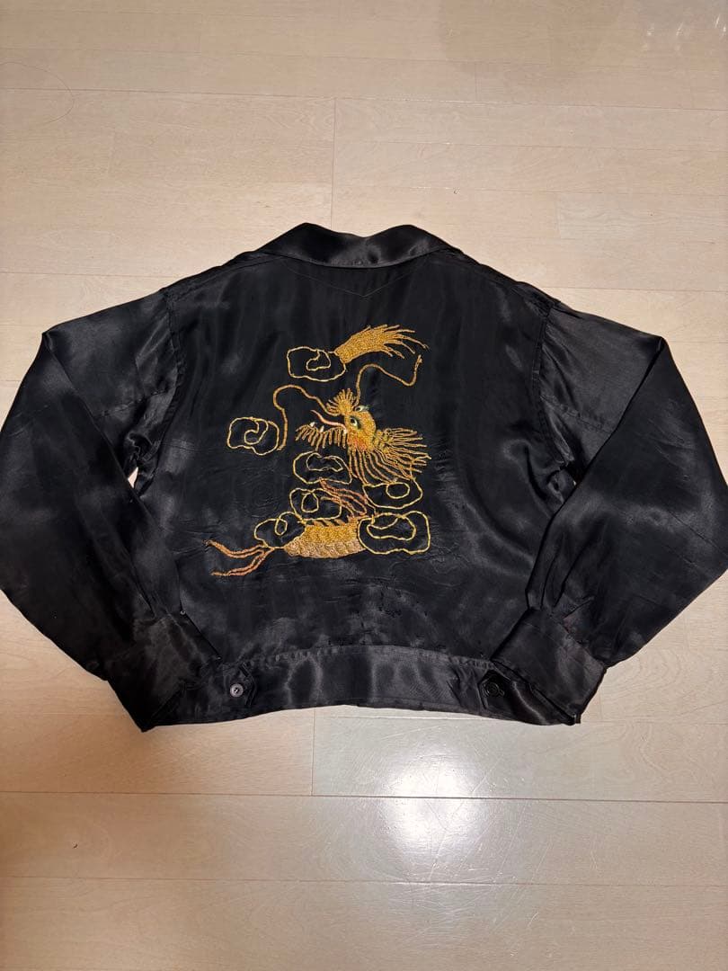 special! 50s スカシャツ　スカジャン black サテン　L程度