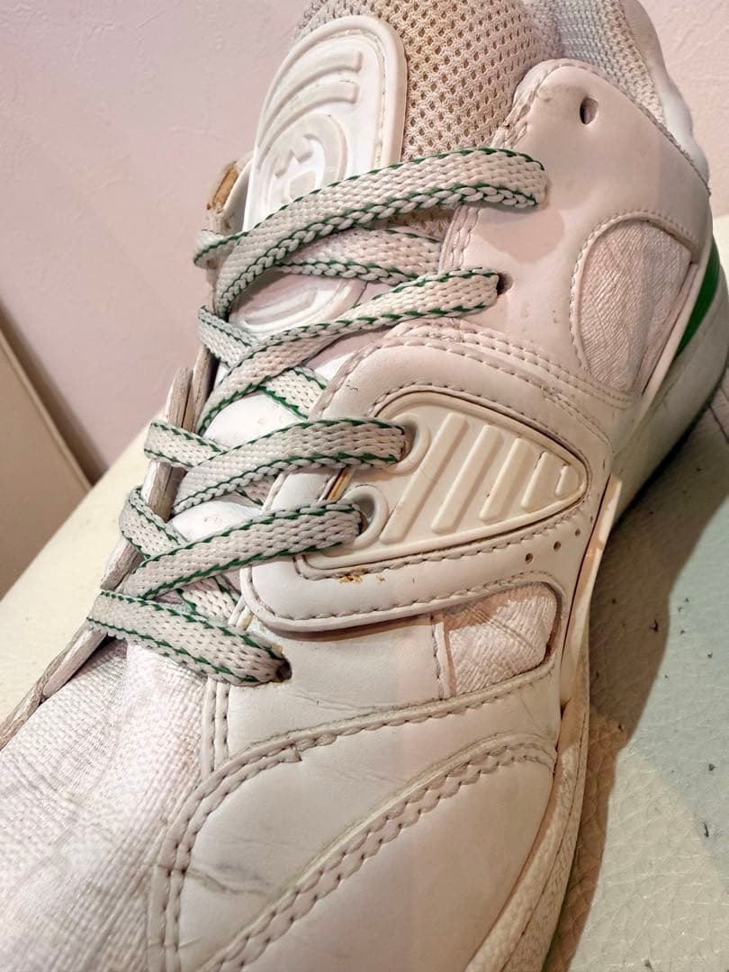 格安本物 GUCCI グッチ メンズ スニーカー 白グリーン