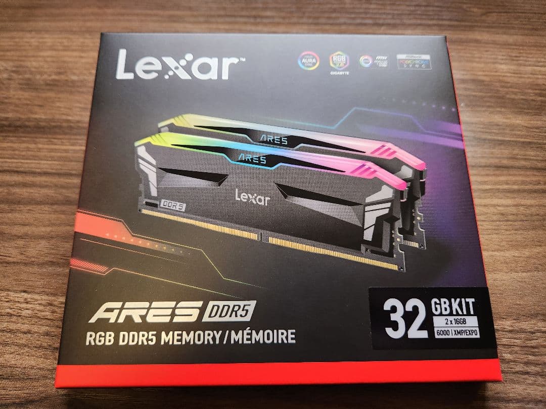 Lexar ARES DDR5 32GB(16gb×2) RGBメモリキット