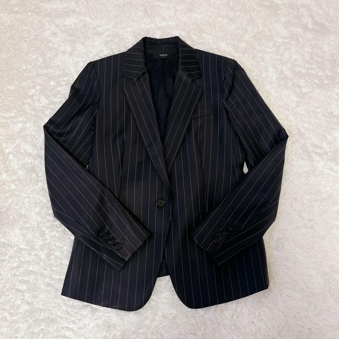 【現行タグ】セオリー ストライプ スーツ セットアップ パンツ レディース