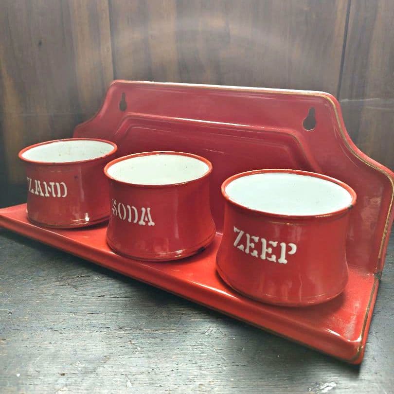 アンティーク　ホーロー　サボンラック　レッド