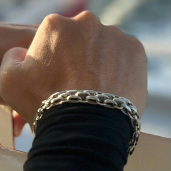 3連チェーンブレスレット SILVER925 極太 太め 大きめ シルバー925