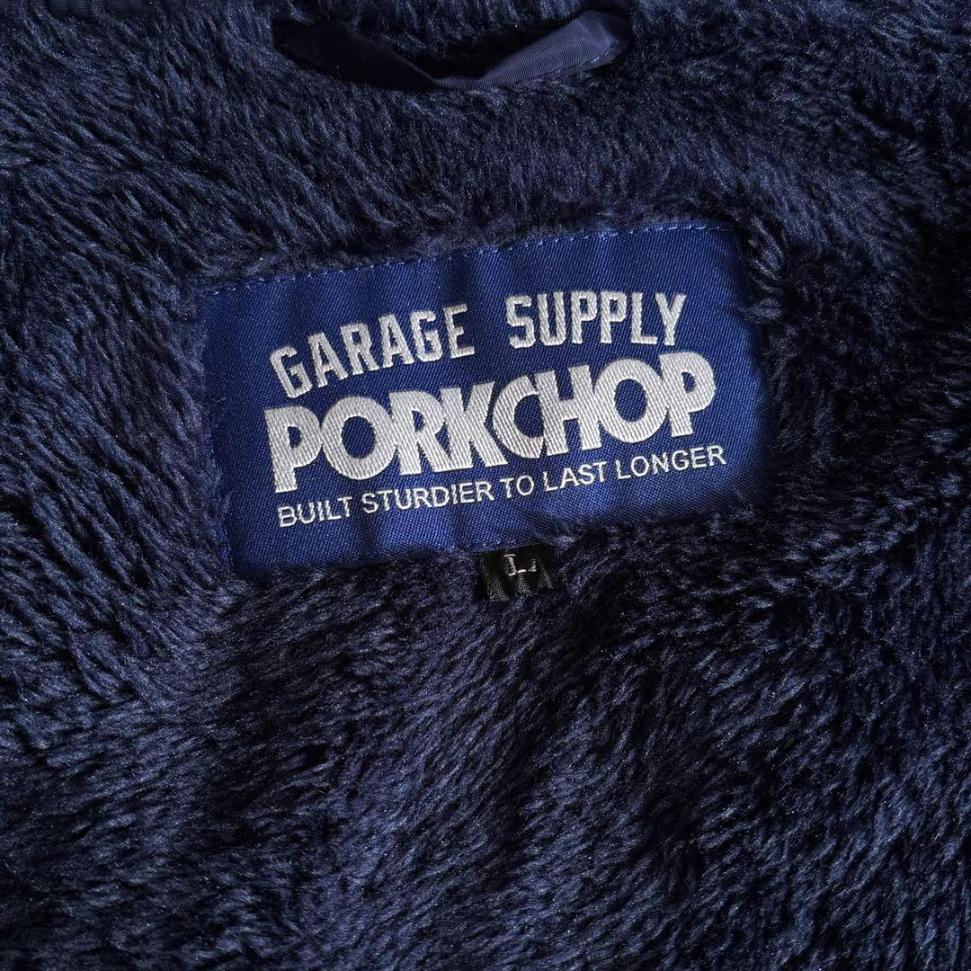 美品 ポークチョップ コーチジャケット 裏ボア ネイビー L