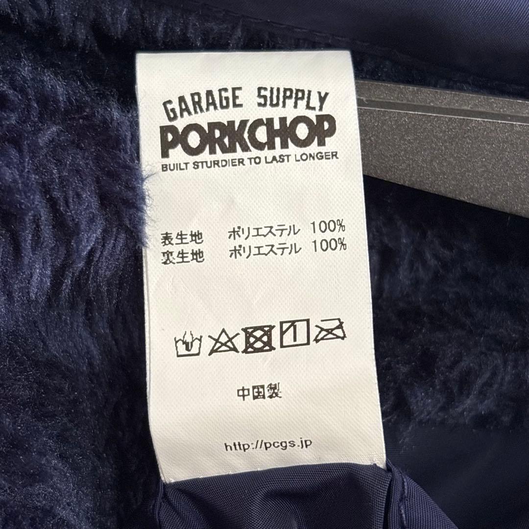 美品 ポークチョップ コーチジャケット 裏ボア ネイビー L