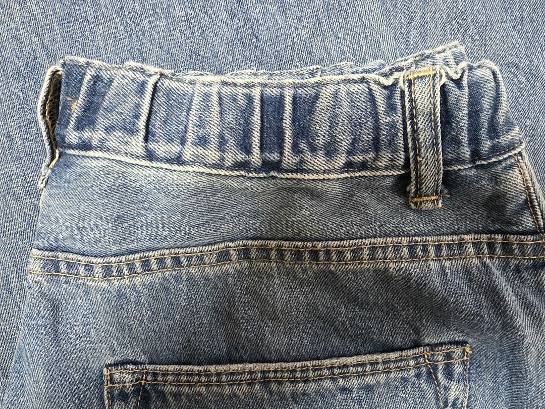 12/25まで値下げ【美品】ソラモナ5Pルーズ　ストレートイージーデニムパンツL