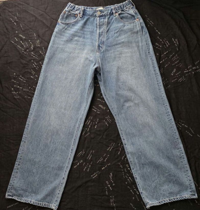 12/25まで値下げ【美品】ソラモナ5Pルーズ　ストレートイージーデニムパンツL