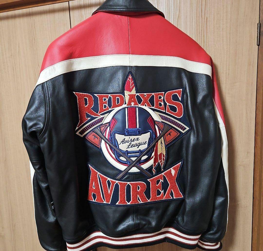 VARSITY JACKET RED AXES / AVIREX　羊革