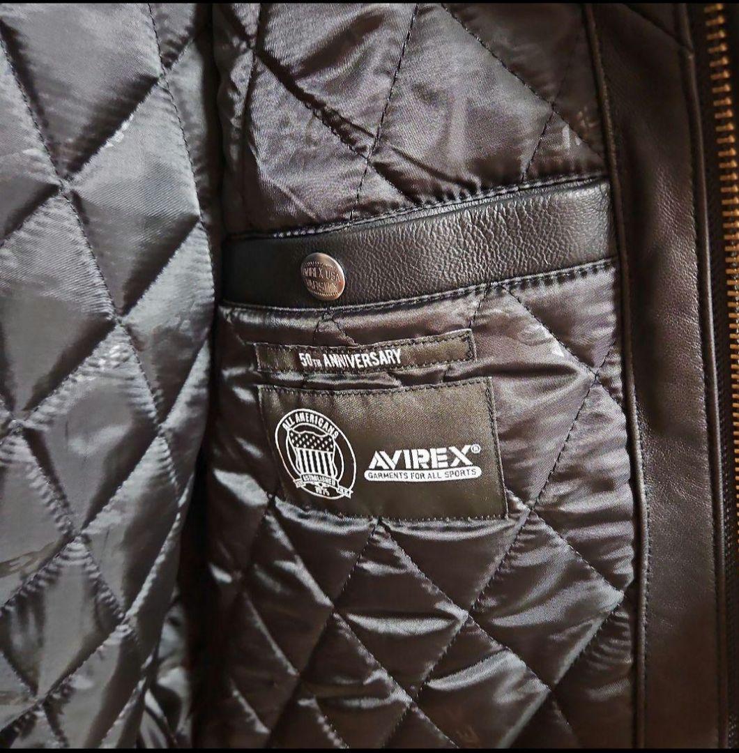 VARSITY JACKET RED AXES / AVIREX　羊革