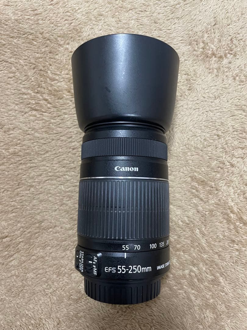 Canon EF-S 55-250mm ズームレンズ　望遠レンズ　フード付